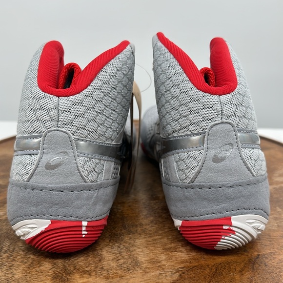Asics Shoes Wm 10.5 Matblazer Piedmont Grey/Classic Red High Top Wrestling Boots - Picture 5 of 10